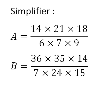 Simplifier des fractions : exercices en 4ème.