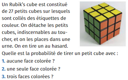 Un rubik's cube et probabilités : exercices en 2de.