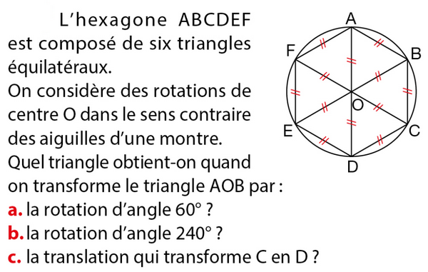 Hexagone et rotation : exercices en 4ème.