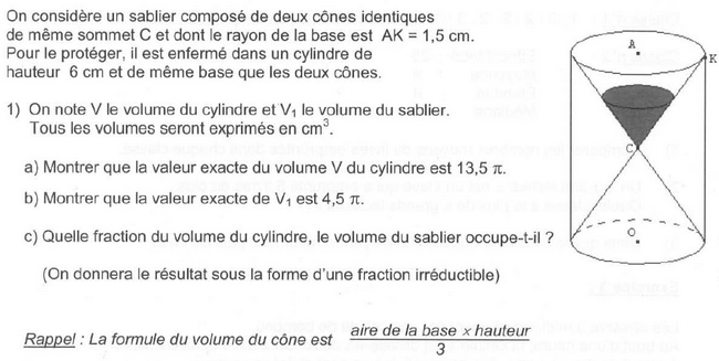 Calculs de volumes : exercices en 3ème.