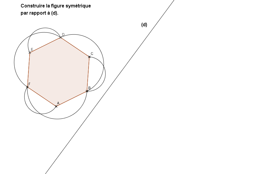 Symétrie axiale d'un hexagone : exercices en 6ème.