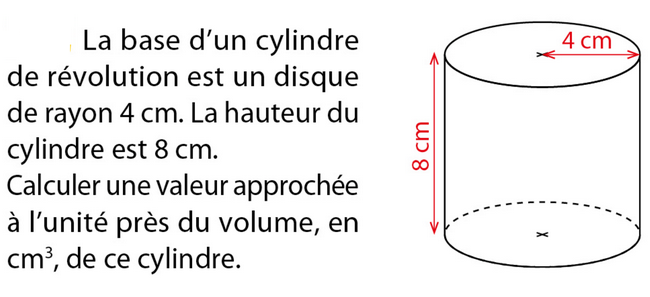 Volume d'un cylindre : exercices en 5ème.