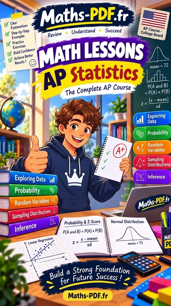 Cover of AP Statistics Math Lessons, a printable PDF book