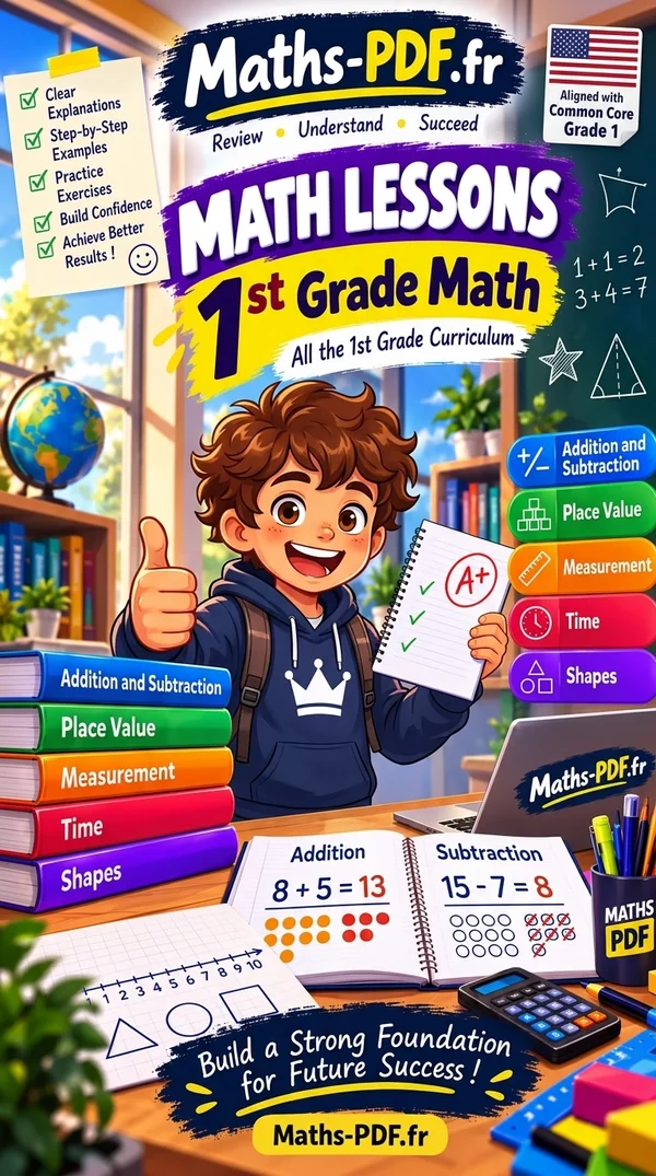 Cover of Grade 1 Math Lessons, a printable PDF book