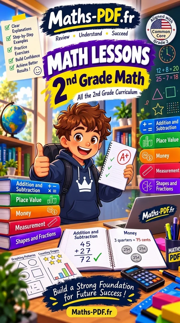Cover of Grade 2 Math Lessons, a printable PDF book