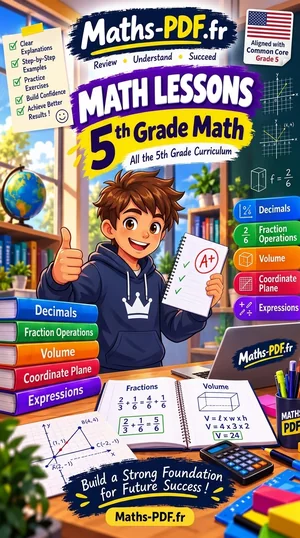 Cover of Grade 5 Math Lessons, a printable PDF book