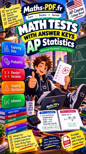 Cover of the book AP Statistics Math Tests with Answer Keys (PDF)