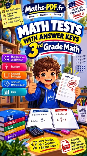 Cover of the book Grade 3 Math Tests with Answer Keys (PDF)