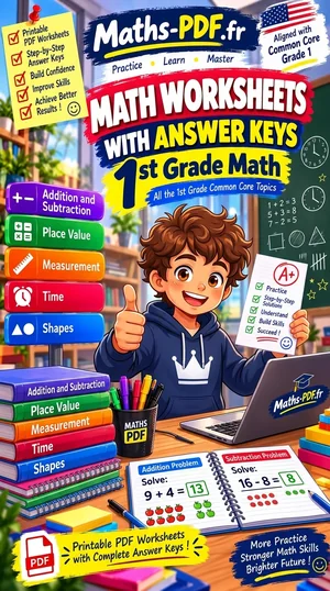 Cover of the book Grade 1 Math Worksheets with Answers (PDF)
