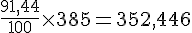 \frac{91,44}{100}\times  385=352,446