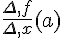 \frac{\Delta,f}{\Delta,x}(a)