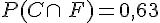 P(C\cap\,F)=0,63