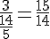 \frac{3}{\frac{14}{5}}=\frac{15}{14}