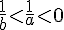 \frac{1}{b}lt;\frac{1}{a}lt;0