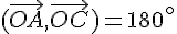 (\vec{OA},\vec{OC})=180^\circ