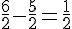 \frac{6}{2}-\frac{5}{2}=\frac{1}{2}
