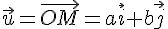 \vec{u}=\vec{OM}=a\vec{i}+b\vec{j}