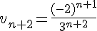 v_{n+2}=\frac{(-2)^{n+1}}{3^{n+2}}