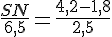 \frac{SN}{6,5}=\frac{4,2-1,8}{2,5}