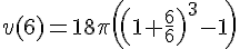 v(6)=18\pi((1+\frac{6}{6})^3-1)