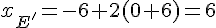 x_{E'}=-6+2(0+6)=6