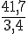 \frac{41,7}{3,4}