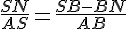 \frac{SN}{AS}=\frac{SB-BN}{AB}