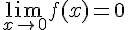 \lim_{x\to0}f(x)=0