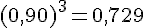 (0,90)^3=0,729