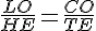\frac{LO}{HE}=\frac{CO}{TE}