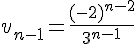 v_{n-1}=\frac{(-2)^{n-2}}{3^{n-1}}