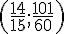 (\frac{14}{15};\frac{101}{60})