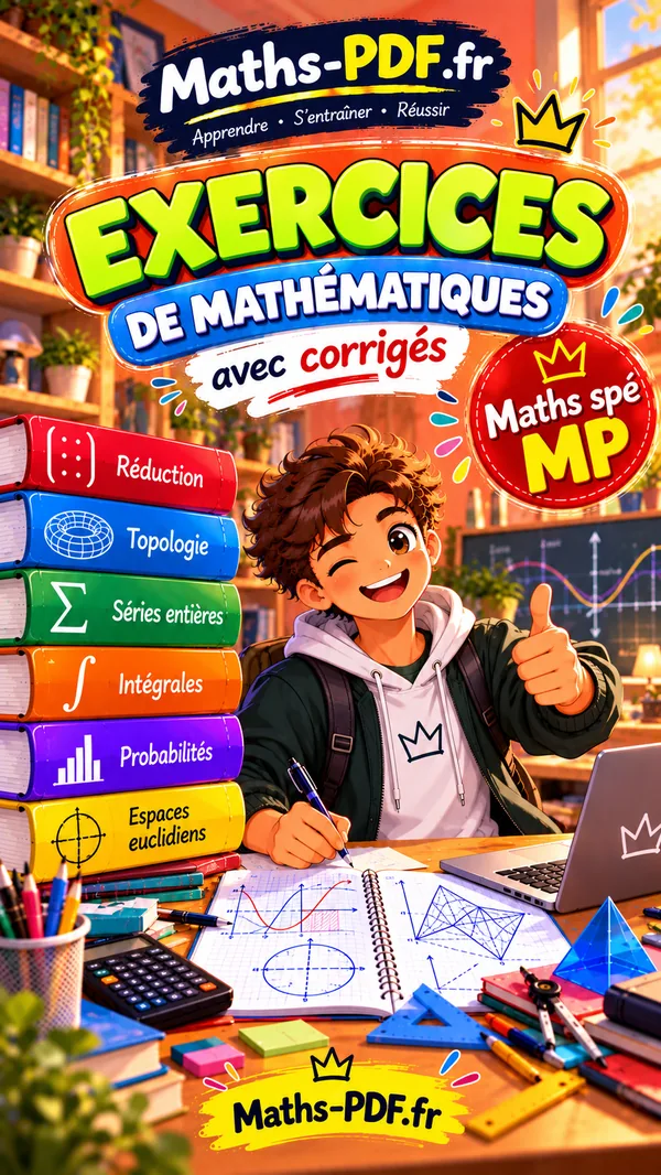 Couverture du cahier d'exercices corrigés de maths spé (MP) en PDF