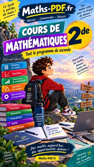 Couverture du manuel scolaire de maths 2de : livre de cours à télécharger en PDF