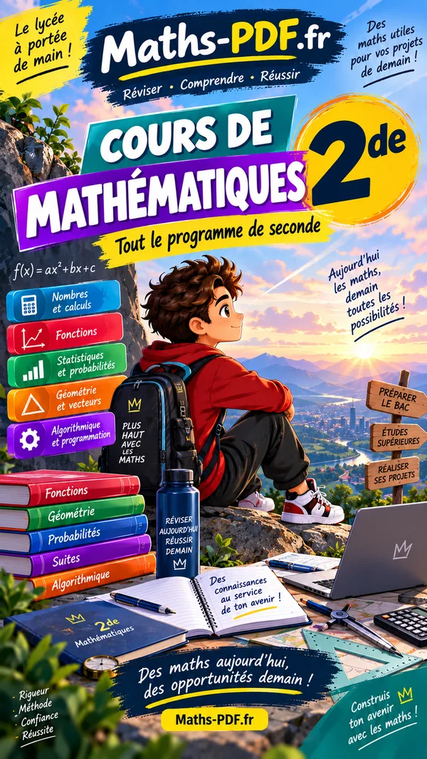 Couverture du manuel de cours de maths 2de en PDF
