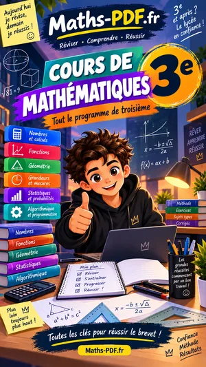 Couverture du manuel scolaire de maths 3e : livre de cours à télécharger en PDF