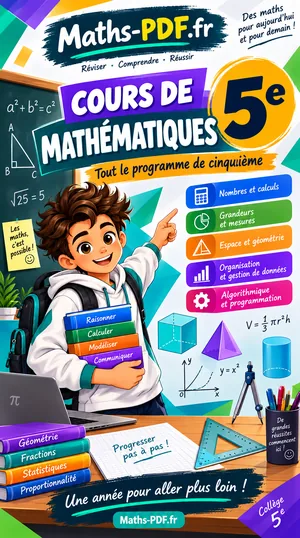 Couverture du manuel scolaire de maths 5e : livre de cours à télécharger en PDF