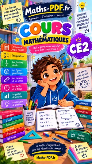 Couverture du manuel scolaire de maths CE2 : livre de cours à télécharger en PDF