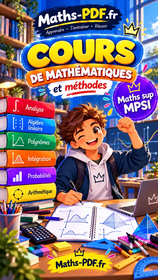 Couverture du manuel de cours de maths sup (MPSI) en PDF