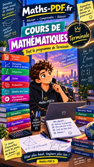 Couverture du manuel scolaire de maths Terminale : livre de cours à télécharger en PDF