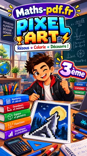 Couverture du livre Pixel Art maths 3e en PDF