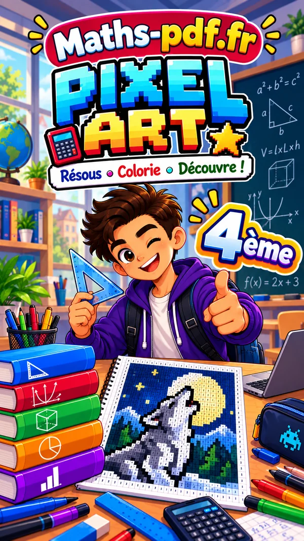 Couverture du livre Pixel Art maths 4e en PDF