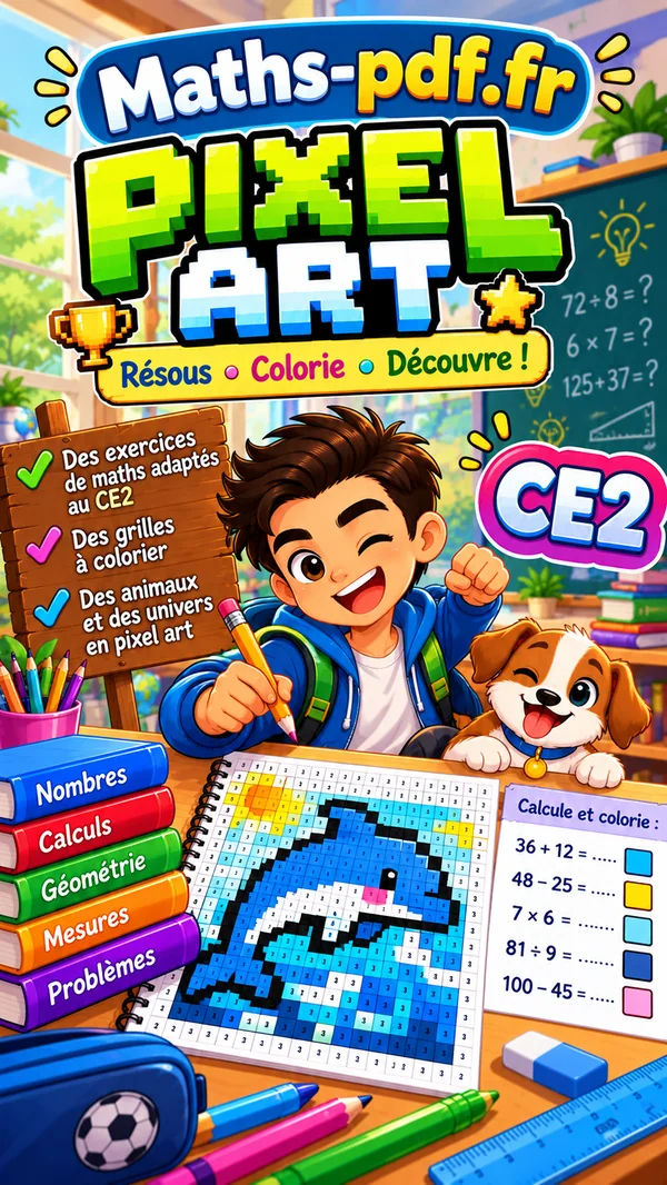Couverture du livre Pixel Art maths CE2 en PDF