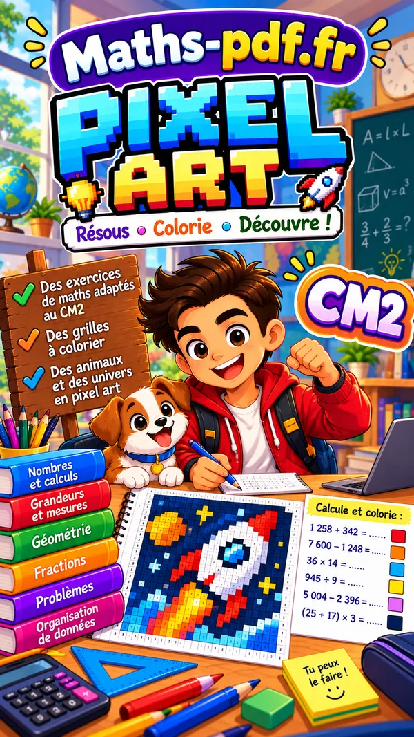 Couverture du livre Pixel Art maths CM2 en PDF