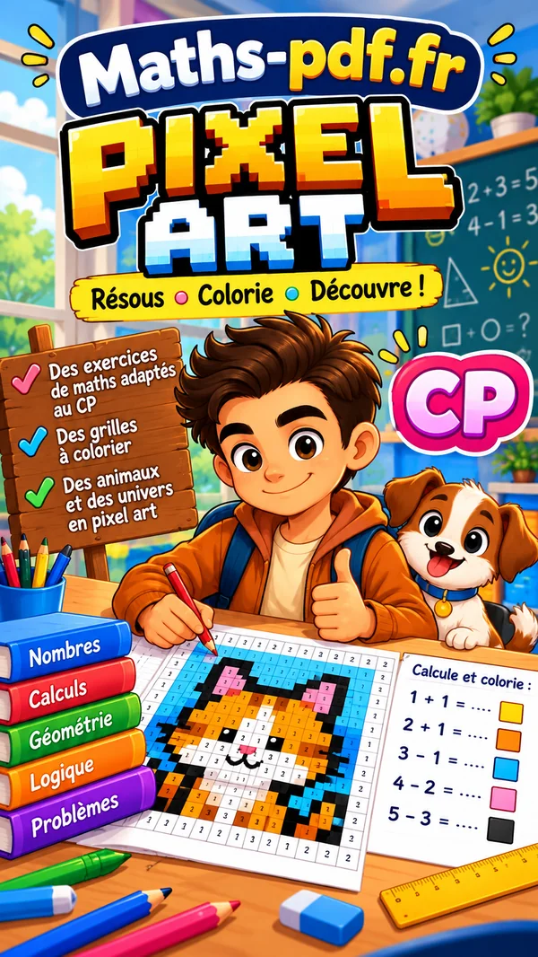 Couverture du livre Pixel Art maths CP en PDF