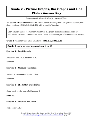 Grade 2 data answers (2nd Grade) – first page of the printable PDF