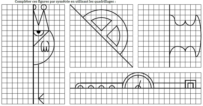 Constructions par symétrie axiale. : exercices en 6ème.