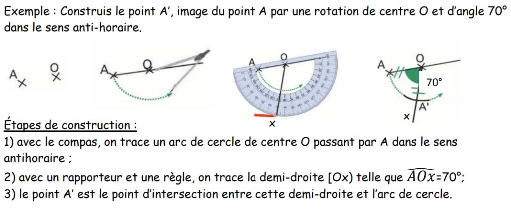 Translation et rotation cours de maths en 4ème en PDF
