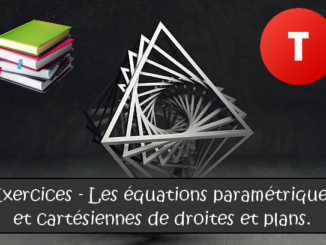 Les équations paramétriques de droites et plans de l'espace : exercices de maths en terminale corrigés.