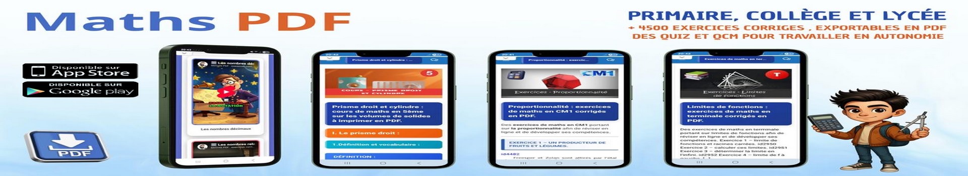 Cours et exercices de maths - corrigs avec MATHS PDF.